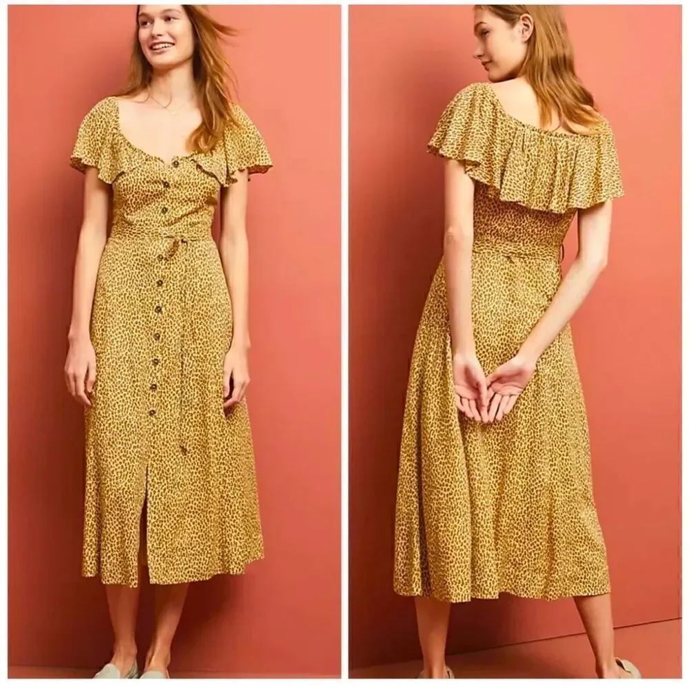 Anthropologie Bolano cheetah print dress